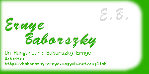 ernye baborszky business card